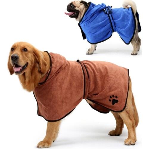 Dog Bathrobe XS-XL Pet Dog Bath Towel for Small Medium Large Dogs 400g Microfiber Super Absorbent Pet Drying Towel