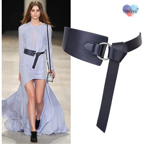 Nuleez Brand Belt Women Genuine Sheep Skin Wide Cummerbunds Make Slim Figure Lady Wearing Gift