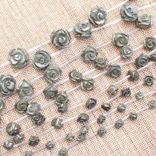 Natural Pyrite Rose Shape 8-18mm Loose Beads 15inch per strand,For DIY Jewelry Making !We provide mixed wholesale for all items
