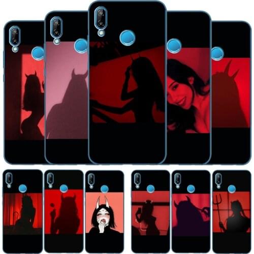 The devil girl Soft Silicone Phone Case For Huawei P9 P10 P20 P30 P40 LITE P20 P30 P40 PRO P smart Y6 Y7 Y9 Prime nova 3i