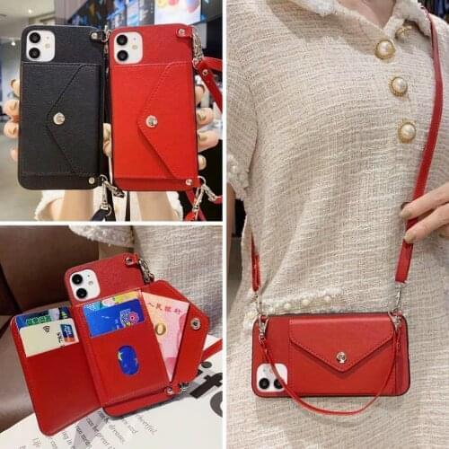 Wallet Lanyard Case For Huawei P20 P30 P40 Lite E Pro Plus 5G Honor 9X 10 10i 20i 20S 30 Pro Nova 2 3 3i 3e 4 PU Leather Cover