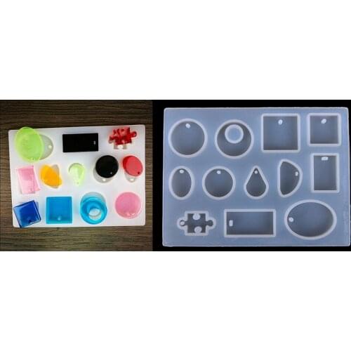 Cabochon Silicone Resin Mold With Hole Charm Earring Necklace Pendant Jewelry Making Craft For Resin Molds