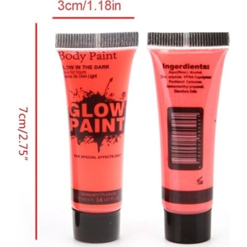 6 Tube UV Glow Blacklight Makeup Face Paint Washable Neon Fluorescent Body Paint