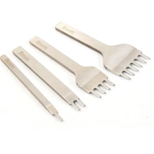 4pcs/set 5mm 6mm Leather Craft Hand Tools Kit Thread Awl Waxed Thimble Kit For Leathercraft Hole Punch Stitching Tool
