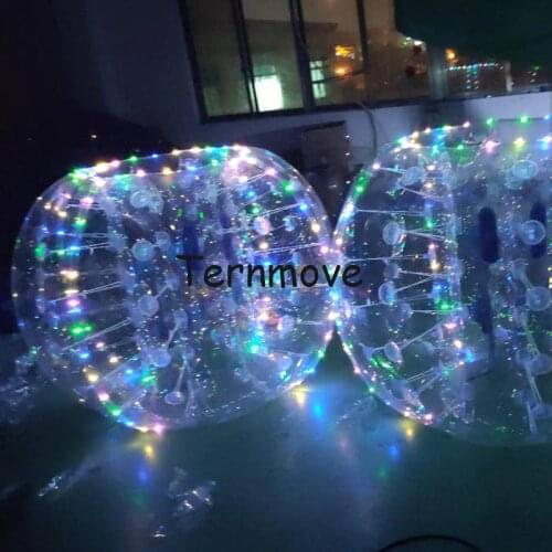Led lighting body bubble Ball,air bumper ball,human play PVC inflatable bubble soccer balls suit and crazy loopy balles
