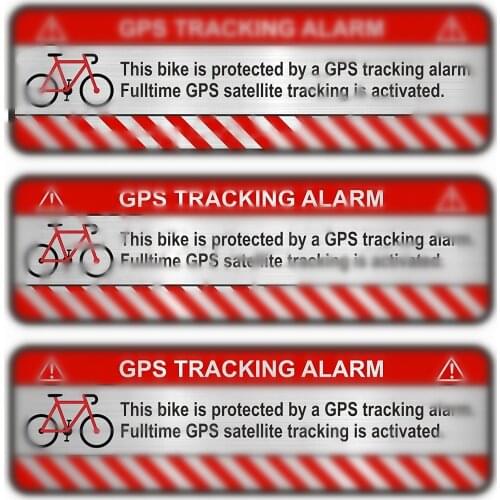 3 X GPS Sticker Bicycle Motorcycle Car Alarm Warning Anti Theft Sticker Waterproof Reflective Decal Accessories,7CM*2CM