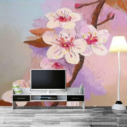 Custom Any Size Mural Wallpaper 3D Retro Oil Painting Flowers Photo Wall Paper Living Room Bedroom European Style 3 D Home Decor