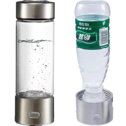 350ML New SPE Water Ionizer Bottle Hydrogen Generator Water Maker Portable Hydrogen-Rich High H2 ppb Dual Use Electrolysis Glass