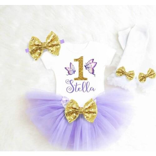 Personalize Butterfly Birthday Outfit Butterfly First Birthday Outfit ,Onesies Tutu Set, Birthday Outfit Set