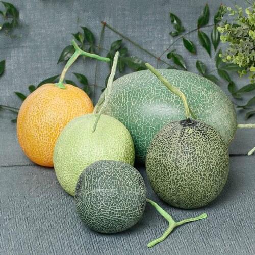 Festive Artificial Decorations Plastic Simulation 3d Cantaloupe Melon Foam Material Fake Fruit Model Decoration Props