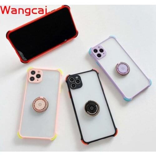 Shockproof Phone Case For Samsung Galaxy A70 A70S A50 A50S A30S A20 A30 M10S S10 S9 S8 Plus Bumpet Clear Cover+Holder Stand