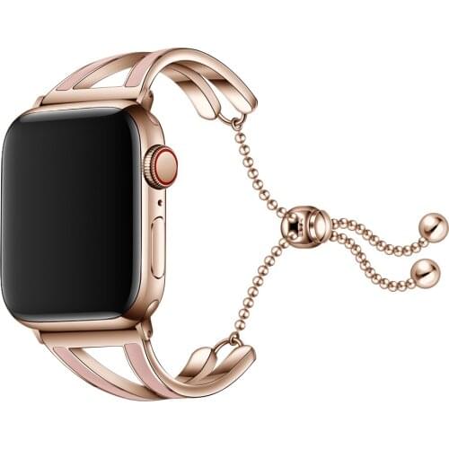 Fashion Strap For Apple Watch Band 44mm 40mm SE Series 6 iWatch 5 4 Metal Bracelet For Applewatch 3 2 1 42mm 38mm Watchbands