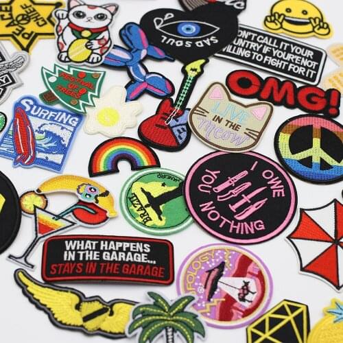 All Kinds of Pow DIY Patch Embroidery Applique Clothing Ironing Clothing Sewing Supplies Decoration Badge Eyes Hey