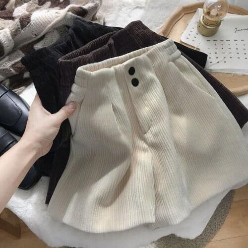 High Quality Booty Shorts Thick for Women XL High Waist Black Corduroy Casual Brown Beige Shorts Girl Pants Winter Spring 2021