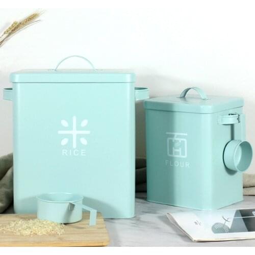 5KG 10KG Rice Powder Storage Boxes for Kitchen Flour Container Bathing Room Laundry Bins Cat Pets Dog Food Box with Spoon