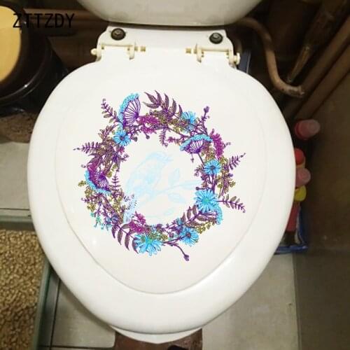 ZTTZDY 23.7×23.1CM Creative Woven Wreath Toilet Decor Stickers Creative Fashion Home Wall Accessories T2-1345