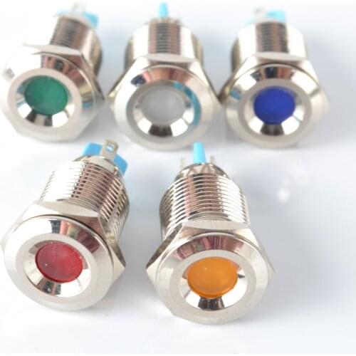 10mm waterproof led Pilot Light,metal indicator light 12v 24V 220V