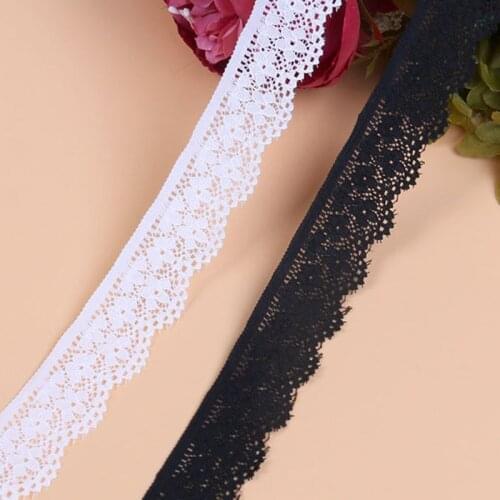 10 Yards high quality stretch elastic lace ribbon 2.5cm width Lace african lace fabric lace trimmings for sewing accessories