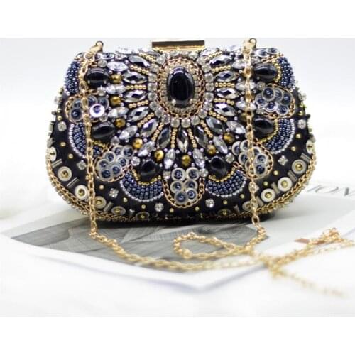 19x12CM Beaded Evening Bag Women Fashionable Banquet Bag a6727