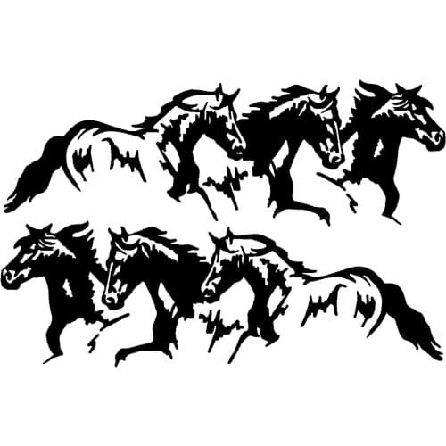 2x Running Horses Car Decals Truck Stickers Fashion Personality Creativity Classic Cool Graphics