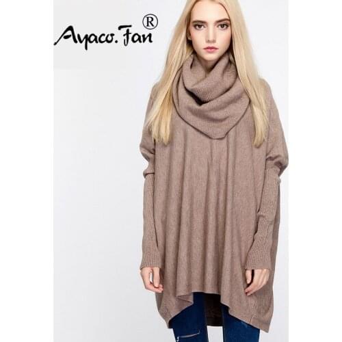 2019 European Womens New Winter Sweaters female Novelty Pullovers long Batwing Sleeved Turtleneck Sweater Girl women Clothing