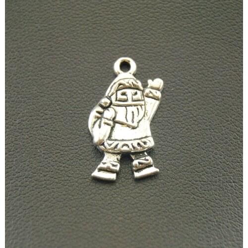 30 pcs Zinc Alloy Bracelet Charms Silver Color Father Christmas Charm Jewelry Findings Accessories 23x13mm A799
