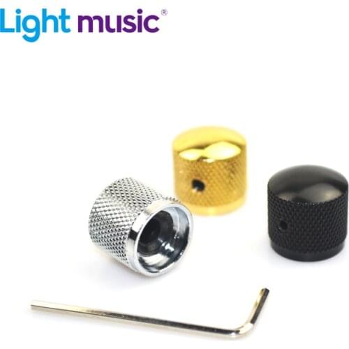 4pcs Metal Dome Volume Tone Control Knobs with Hole Buttons for Electric Guitar Bass Chrome Gold Black Guitarra Accessories