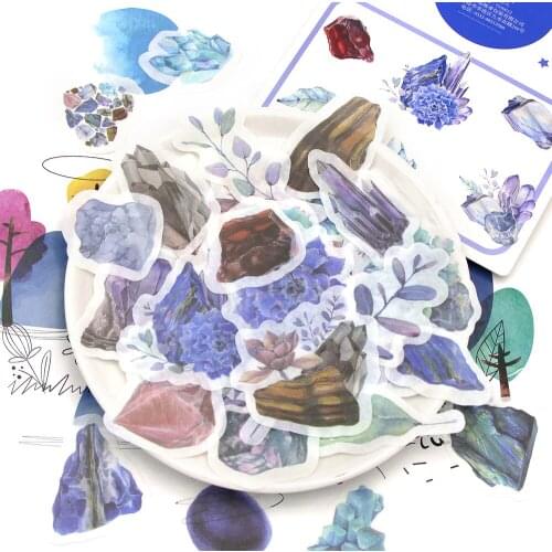 40Pcs Purple Series Paper Stickers Plant Stationery Stickers For Kids Decorative Diary Scrapbooking Album School Supplies