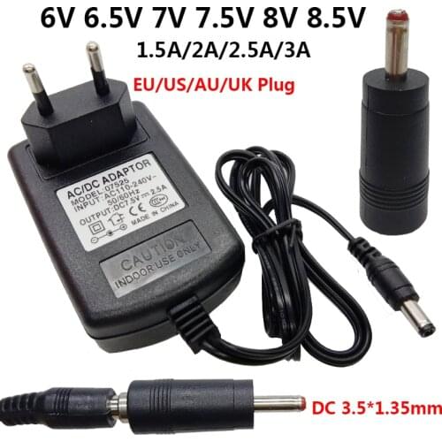 DC3.5*1.35mm 220V To 6V 6.5V 7V 7.5V 8V 8.5V AC DC Power Adapter AC/DC Adaptor adaptador power supply 1.5A 2A 2.5A 3A DC3.5MM
