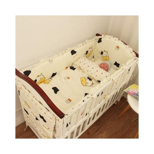 6/9pcs Cow baby bed bumper baby nursery toddler bed room decoration Cot Protector Pillows Baby Room Decor 120*60/120*70cm