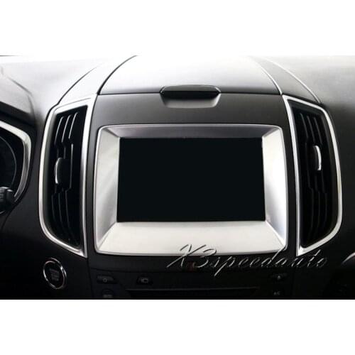 Free Shipping Chromed Inner Central Navigation Controller Cover Trim For Ford Edge 2015 2016 2017