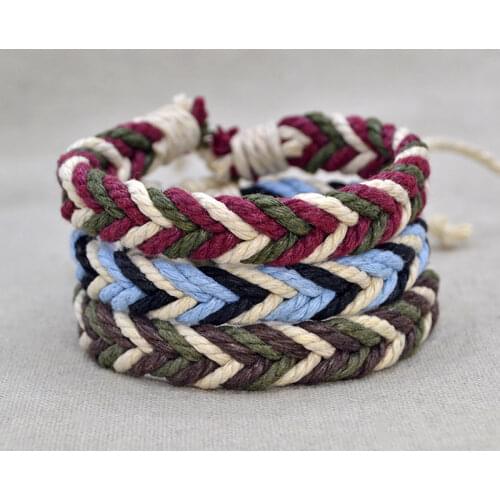 Brazil Braided String Rope Bracelets for Women Weave Vintage Cotton Wrap Ethnic Charm Boho Bracelets Dropshipping For Men&Women