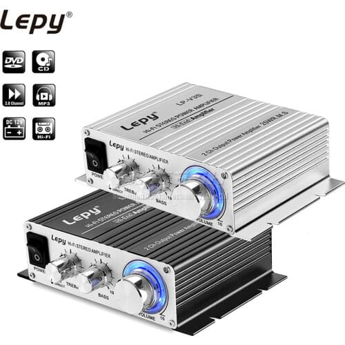 LP-V3S Lepy Digital Player Car Power Hi-Fi Stereo Amplifier Speaker 3.5mm Audio Input MP3 Motorcycle Super BASS AMP 2x 25W RMS