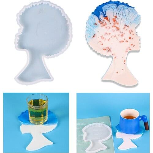 DIY Epoxy Mold Human Head Coaster Silicone Mold Resin Creative Handmade Home Jewelry Gift