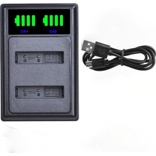 Dual Charger with Type-c Port for Sony NP-FG1 BG1 NP-BG1 Battery, Cyber-Shot DSC HX9V HX20V HX5V W220 H55 H20 W300 H50 HX400 W55