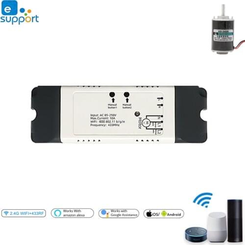 EWeLink Wifi Curtain switch for DC/AC Motor WIFI Controller 433MHZ Wireless Remote control Work with Google assistant and Alexa