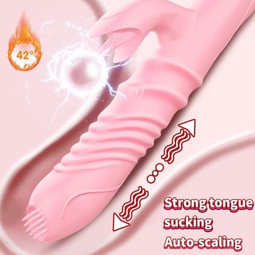 Dildo Vibrator for Women Heating Telescopic Vibrator Clitoris Stimulator G Spot Massage 10 Speed Sex Toys Vagina Tongue Licking
