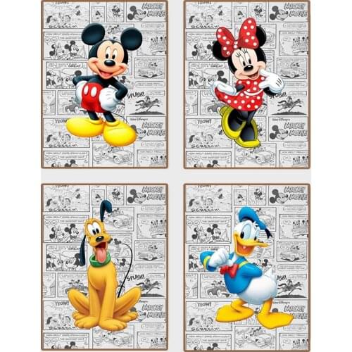 Disney Mickey Mouse Character Comic Canvas Painting Posters and Prints Cuadros Wall Art Picture for Living Room Home Decor