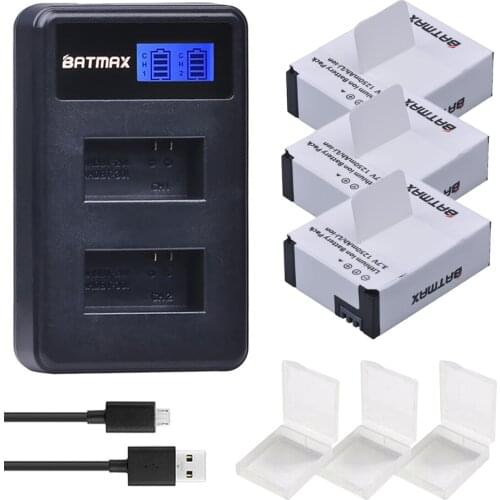 3Pcs AHDBT 302 301 201 Battery Pack&LCD Charger for GoPro HD Hero 3 3+ Hero3 Hero3+ 1080P 12M 11M 5MP Black Silver While Edition