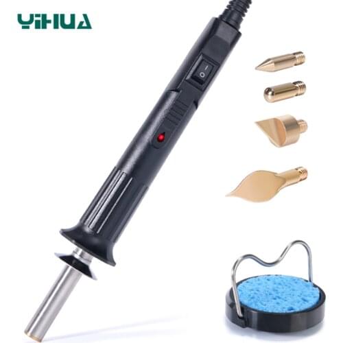 YIHUA 930-IV Wood Burning Pen Kit Set Stencil Soldering Tips Tools Pyrography Craft Wood Burning Tools