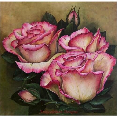 Embroidery Counted Cross Stitch Kits Needlework - Crafts 14 ct DMC Color DIY Arts Handmade Decor - Delicate Roses