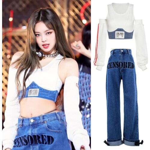K-pop Dancer Outfit Women Sexy Concert Outfits Hip-Hop Street Dancewear Korean Performance Costume Designer Clothes JL3574