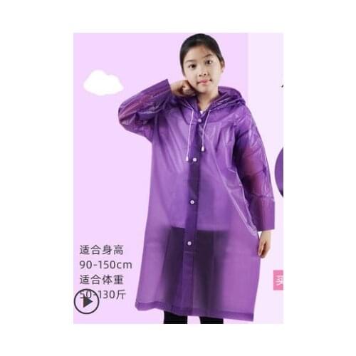 New Fashion Ladies Transparent Eva Plastic Girl Raincoat Travel Waterproof Raincoat Childrens Poncho Outdoor Raincoat