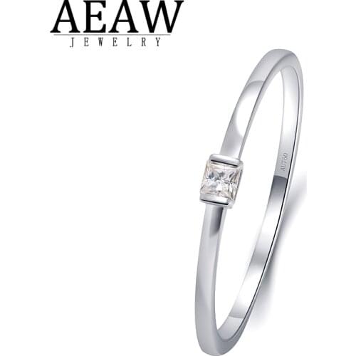 0.05ct 2.0mm DEF Color VVS1 Princess Cut Moissanite Engagement Ring Real Solid 10K White Gold Fine Ring for Women Lady