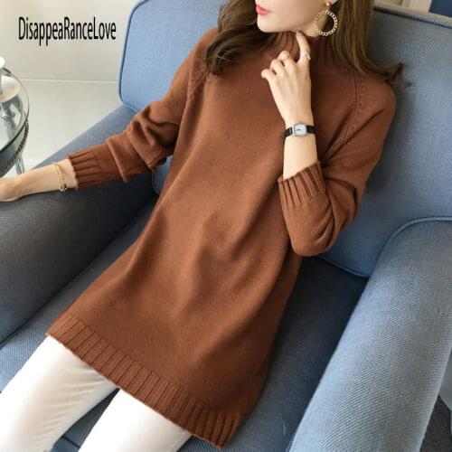 New 2021 Womens Autumn Winter Korean Style Knitwear Turtleneck Warm Pullover Solid Minimalist Elegant Sweater