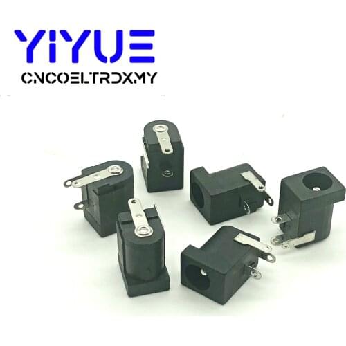 50Pcs/lot DC-005 Black DC Power Jack Socket Connector DC005 5.5*2.1mm 2.1 Socket Round the Needle