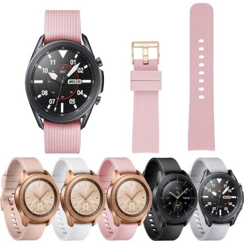 For samsung galaxy watch 3 band 45mm 41mm active 2 galaxy watch 46mm strap silicone bands for huawei watch gt 2e amazfit bip gts