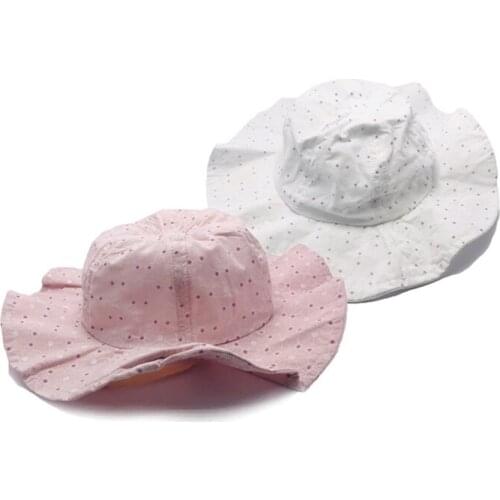 Baby hats UK Infants Baby Girls Kids Summer Hats Straw Sun Caps Beach Hat for Caps 0-3Y Dots Lines Patchwork Design