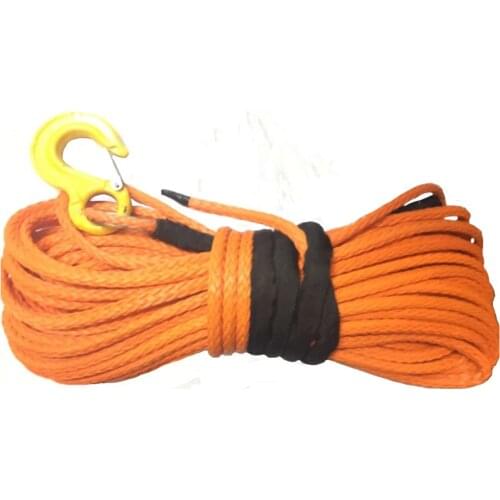 Dia 12mm x 30m length12 strand synthetic winch rope/line with hook uhmwpe fiber factory direct sale free shipping