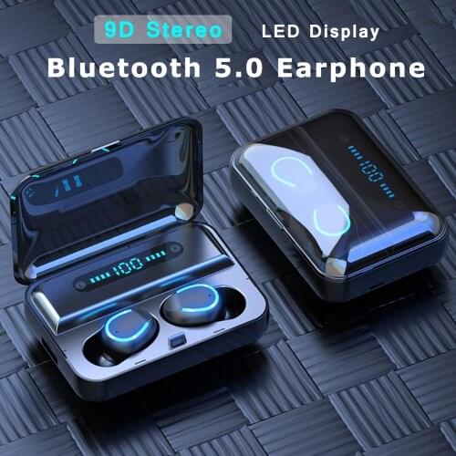 Bluetooth 5.0 TWS Earphone LED Display Headsets Touch Button Wireless Earphones 9D Stereo Earbuds Headphones for Android iphone